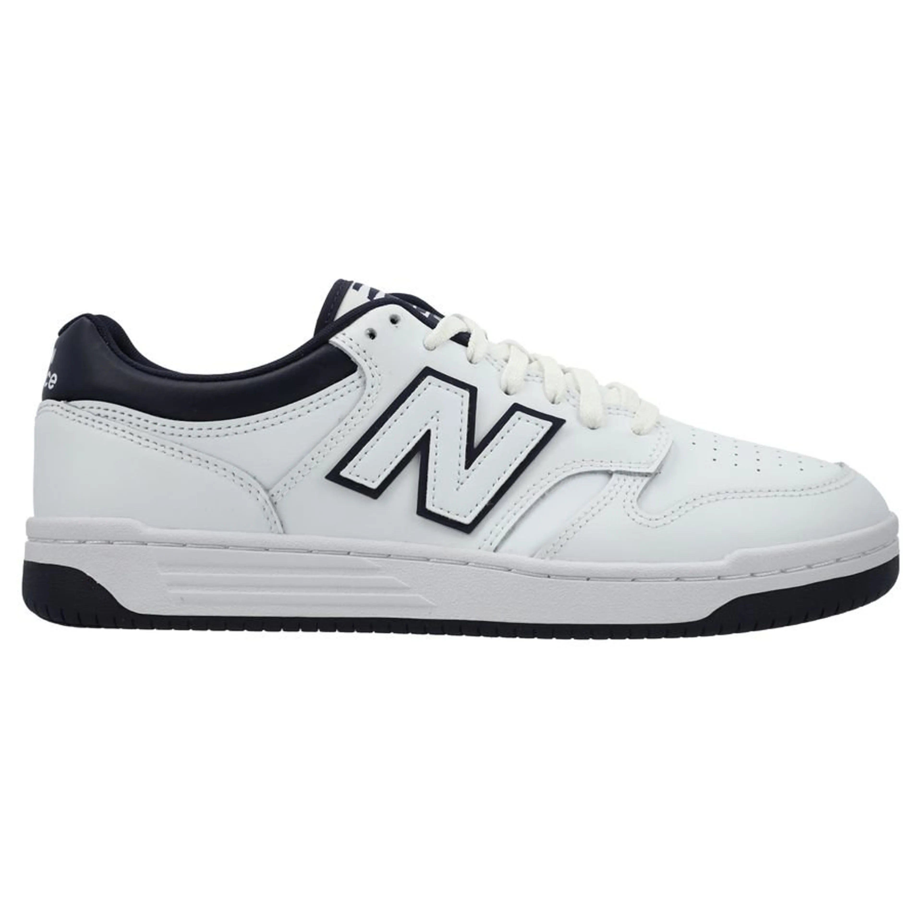 New Balance 480 Classic White Navy Leather Basketball Sneakers for Men